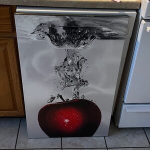 Red Apple Splash Canvas Art